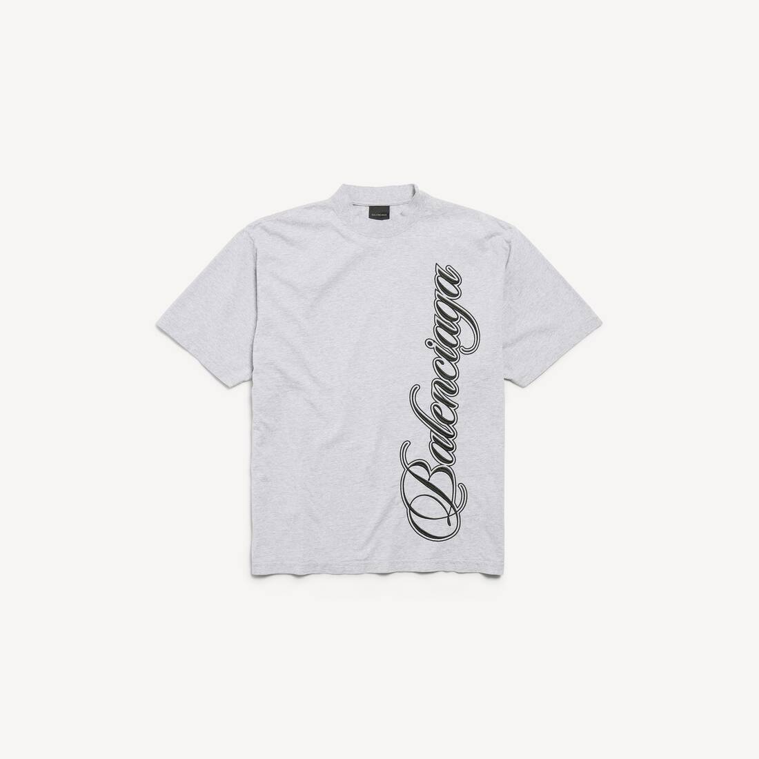 Mans skrivhandskift T-shirt Medium Fit i ljus heathergrå/svart