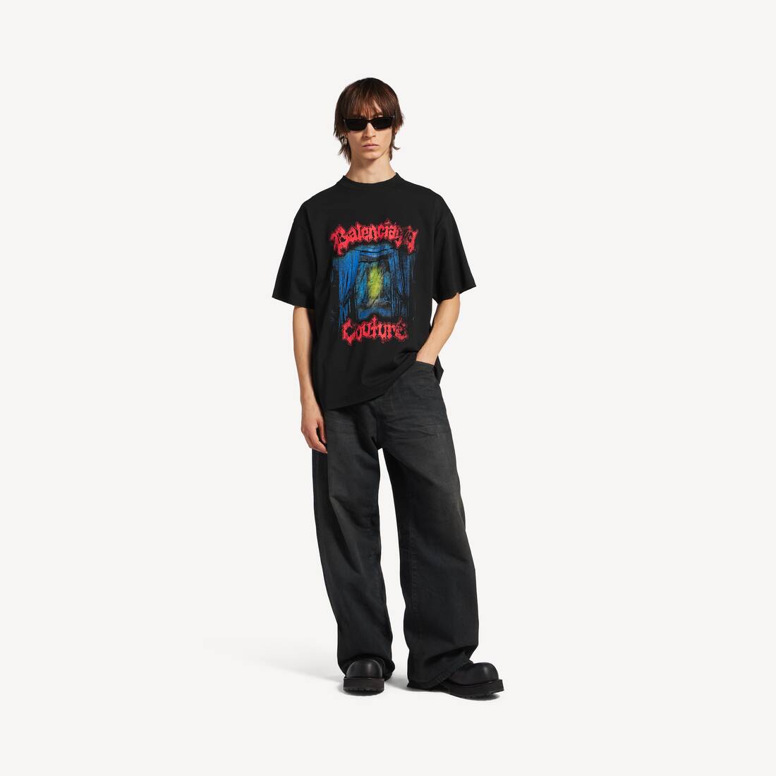 Herrars Salon De Couture T-shirt Medium Fit i svart