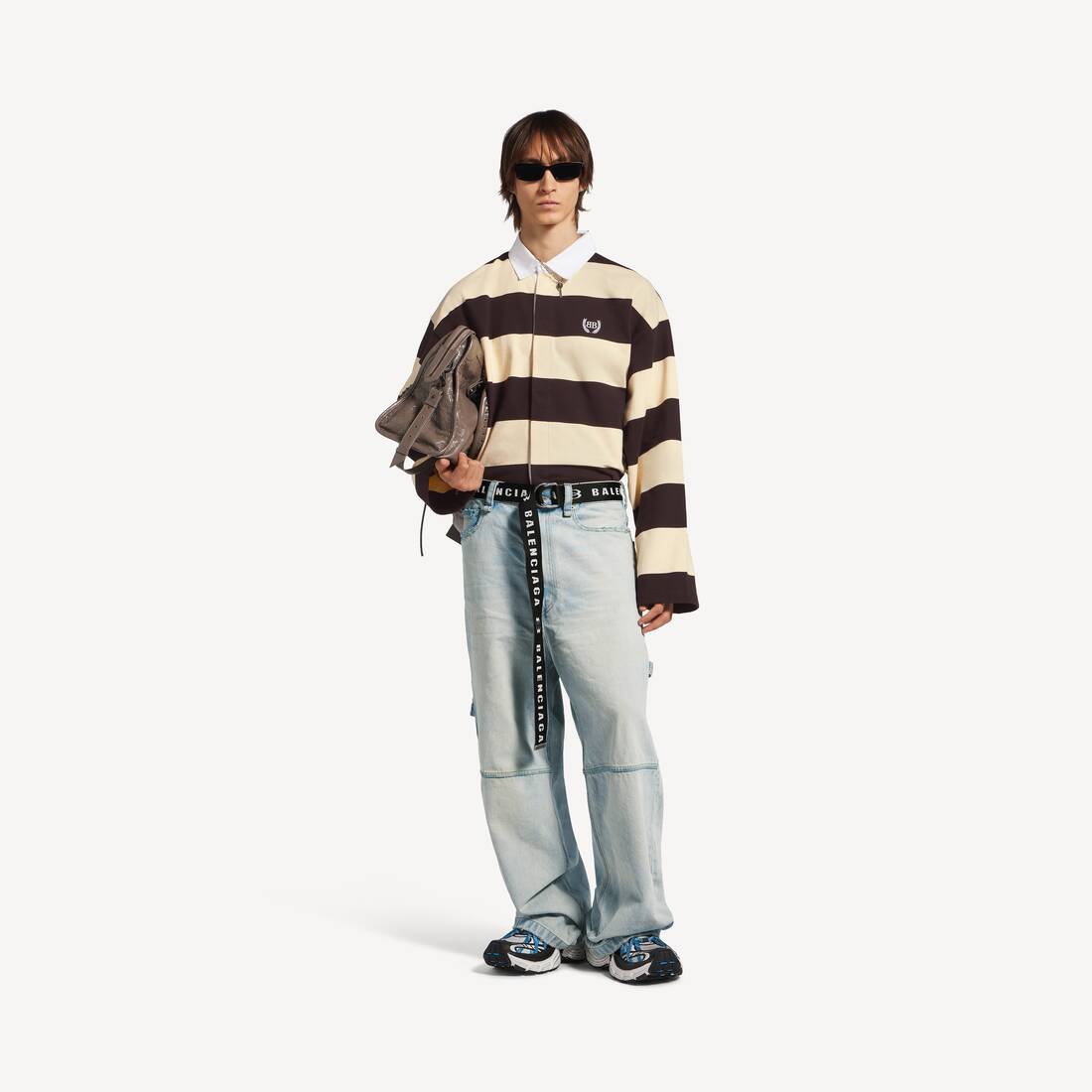 Herrans polojacka i mörkbrun/beige