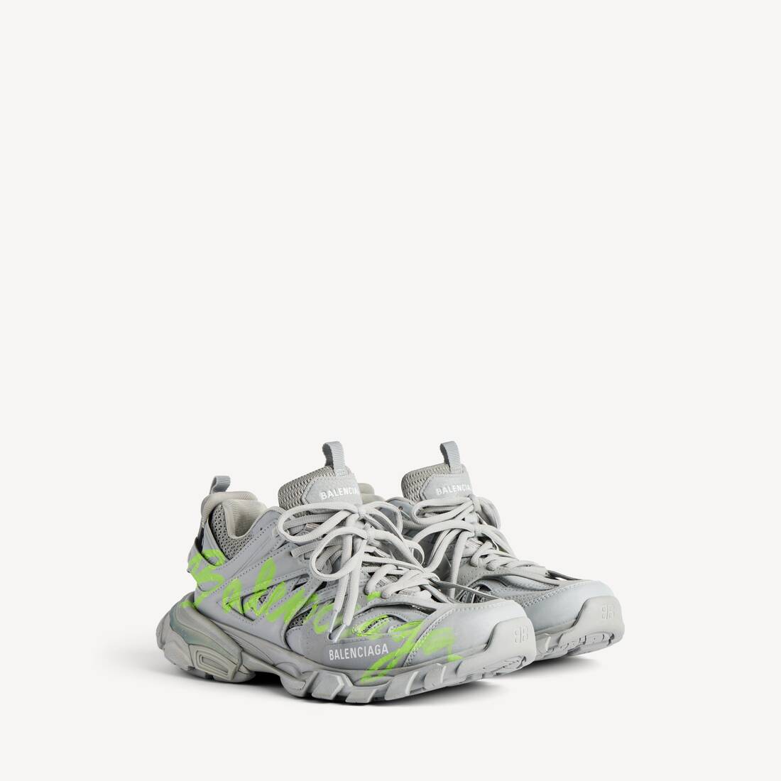 Herrarnas track signature-sneaker i grå/neongul