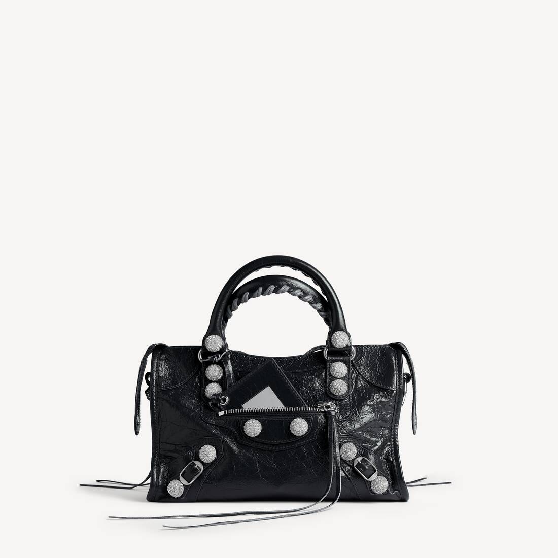 Damflicka Le City Bag Liten Stora Spikar med Strass i Svart
