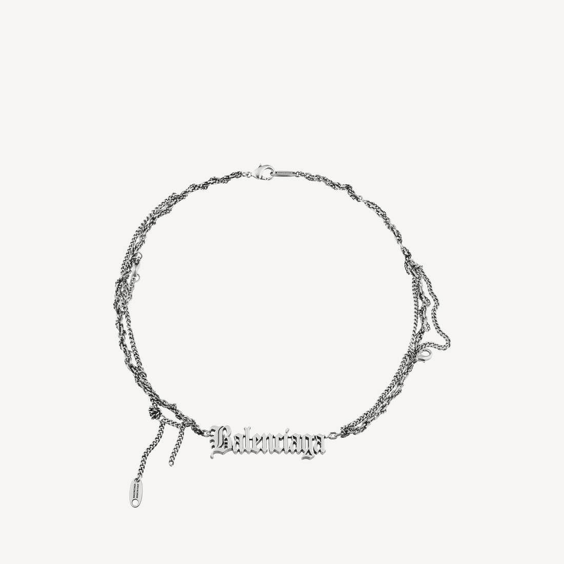 Typo Destroyed-halsband i antik silver