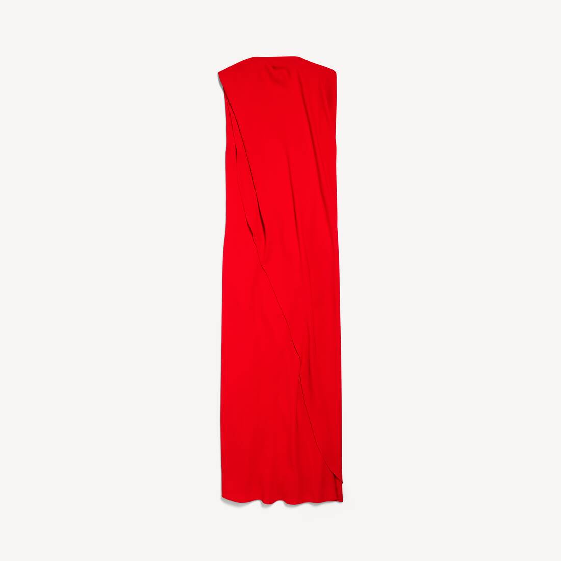 Damas draperad kjol i solnedgångsröd