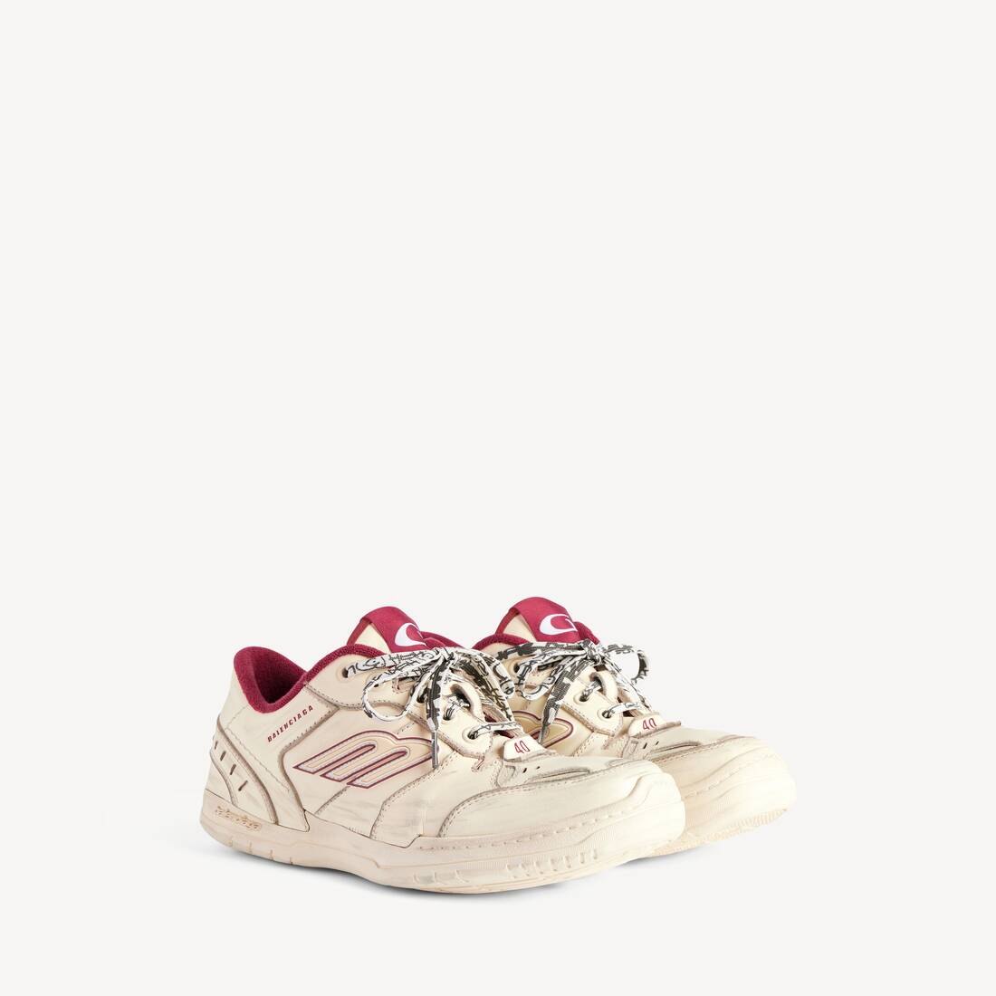 Damas Hamptons Medium Sliten Loafer i off white/röd