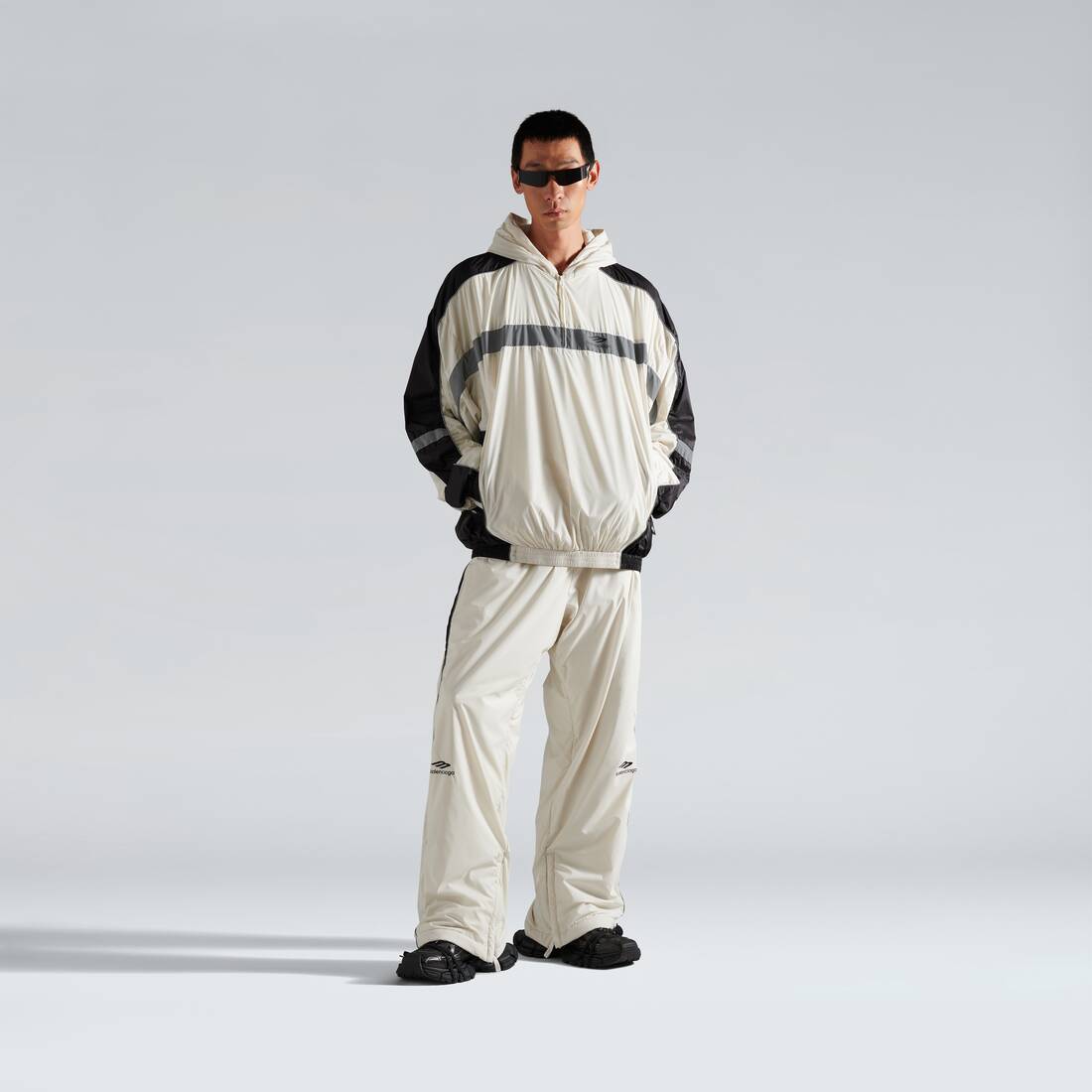Herrarnas 3b Sports Icon skidräktsjacka i kalkvit/blank