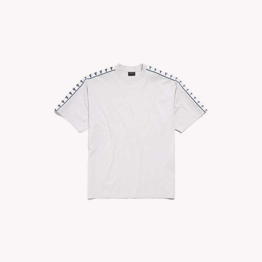 Herrarnas streck-T-shirt medium passform i smutsigt vitt