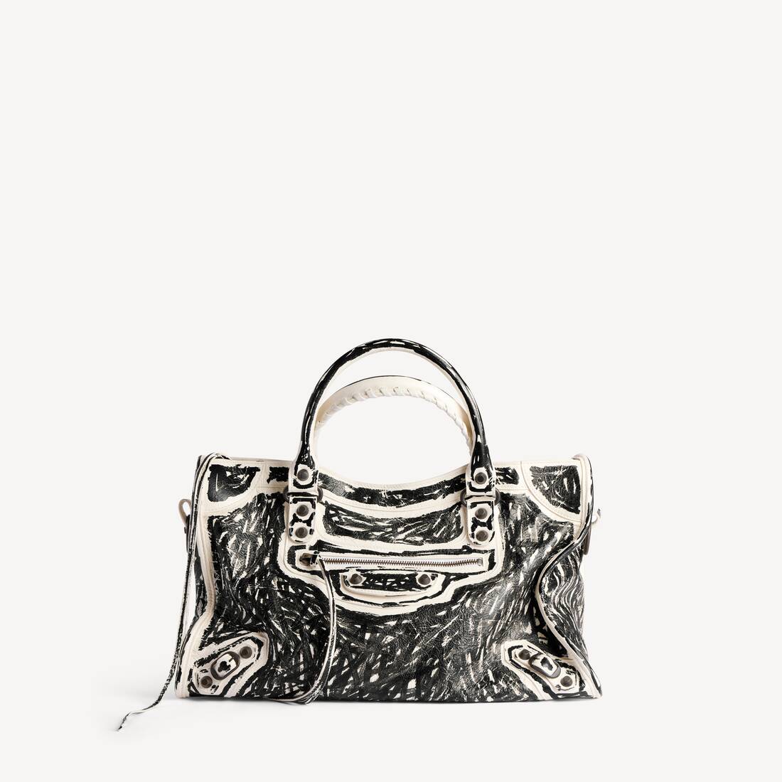 Damas Le City Bag medium i vit snö/svart