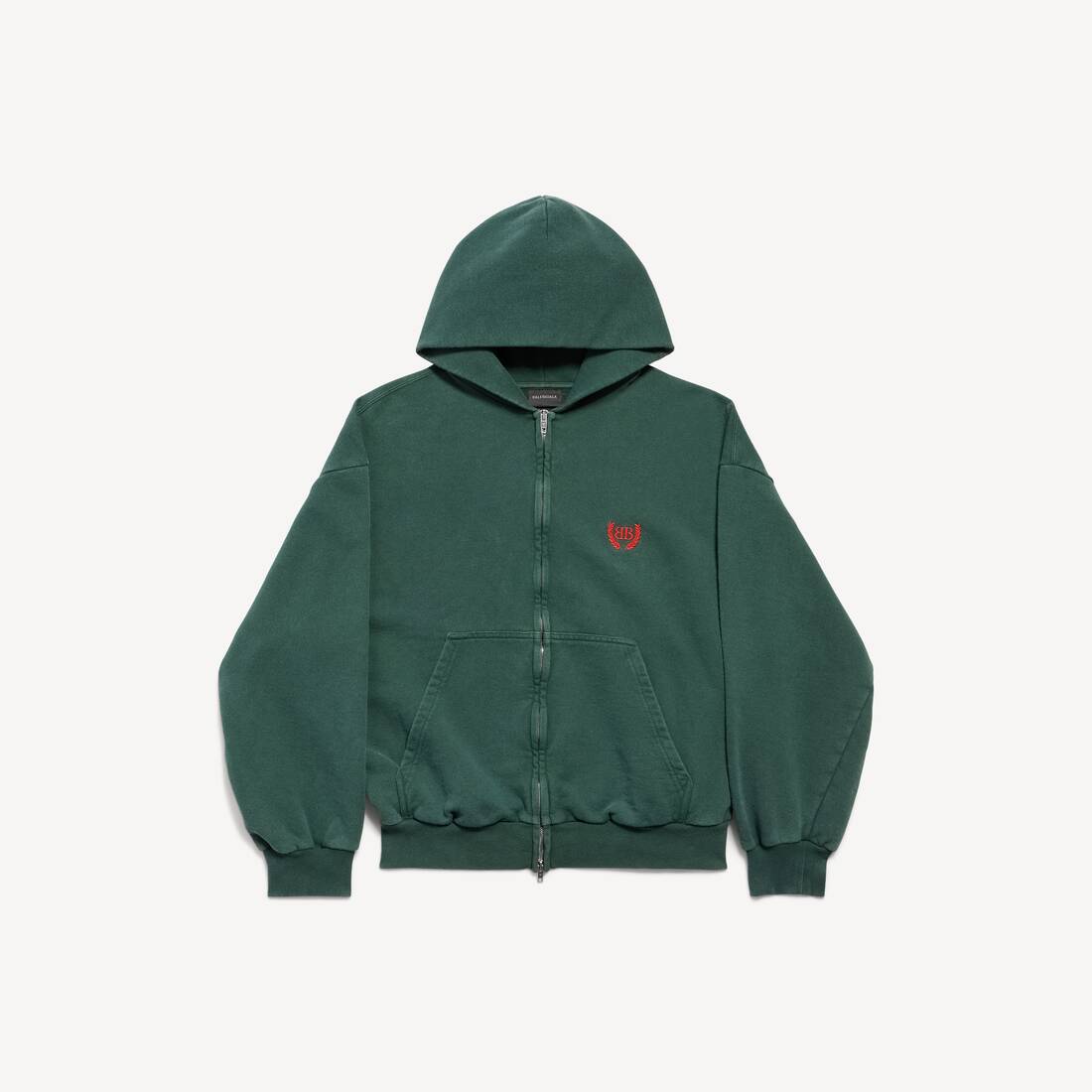 Herrarnas Laurel Classic Zip-up-hud i mörkgrön/röd