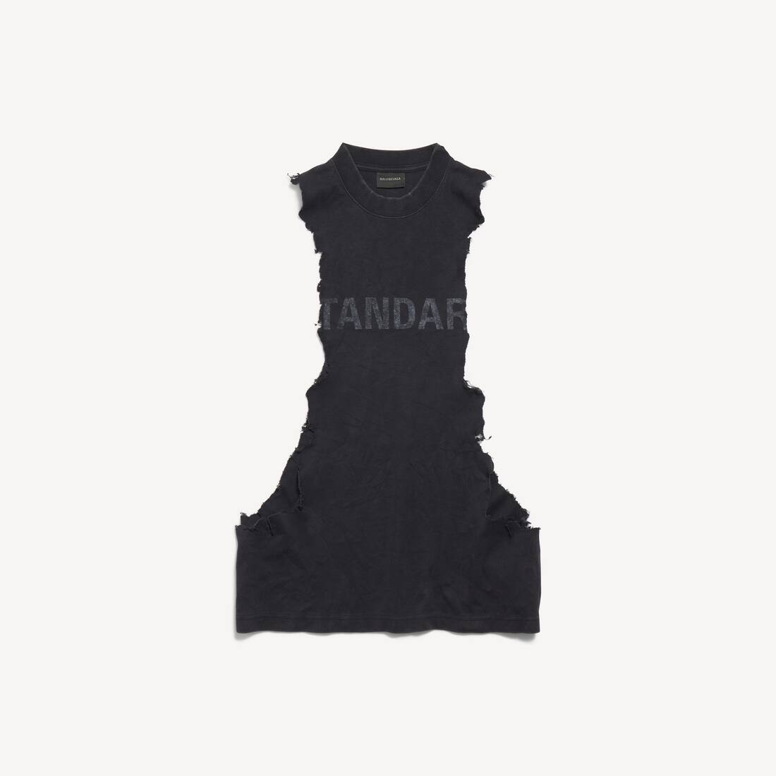 Herrarnas standard skadade tanktop i sliten svart