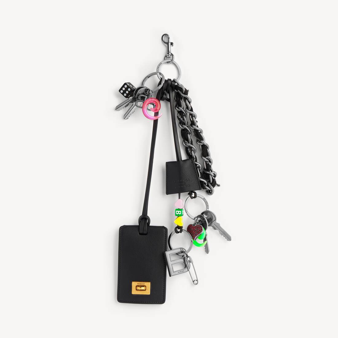 Kvinnors nyckelked Rodeo Tag Full Charm i svart/vitt