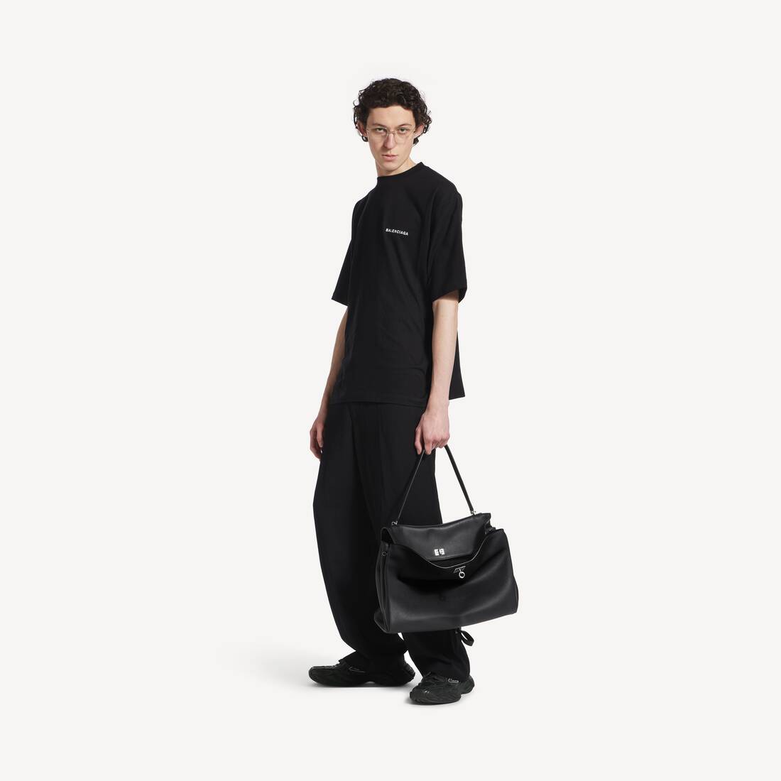 Herrars logotyp T-shirt medium passform i svart