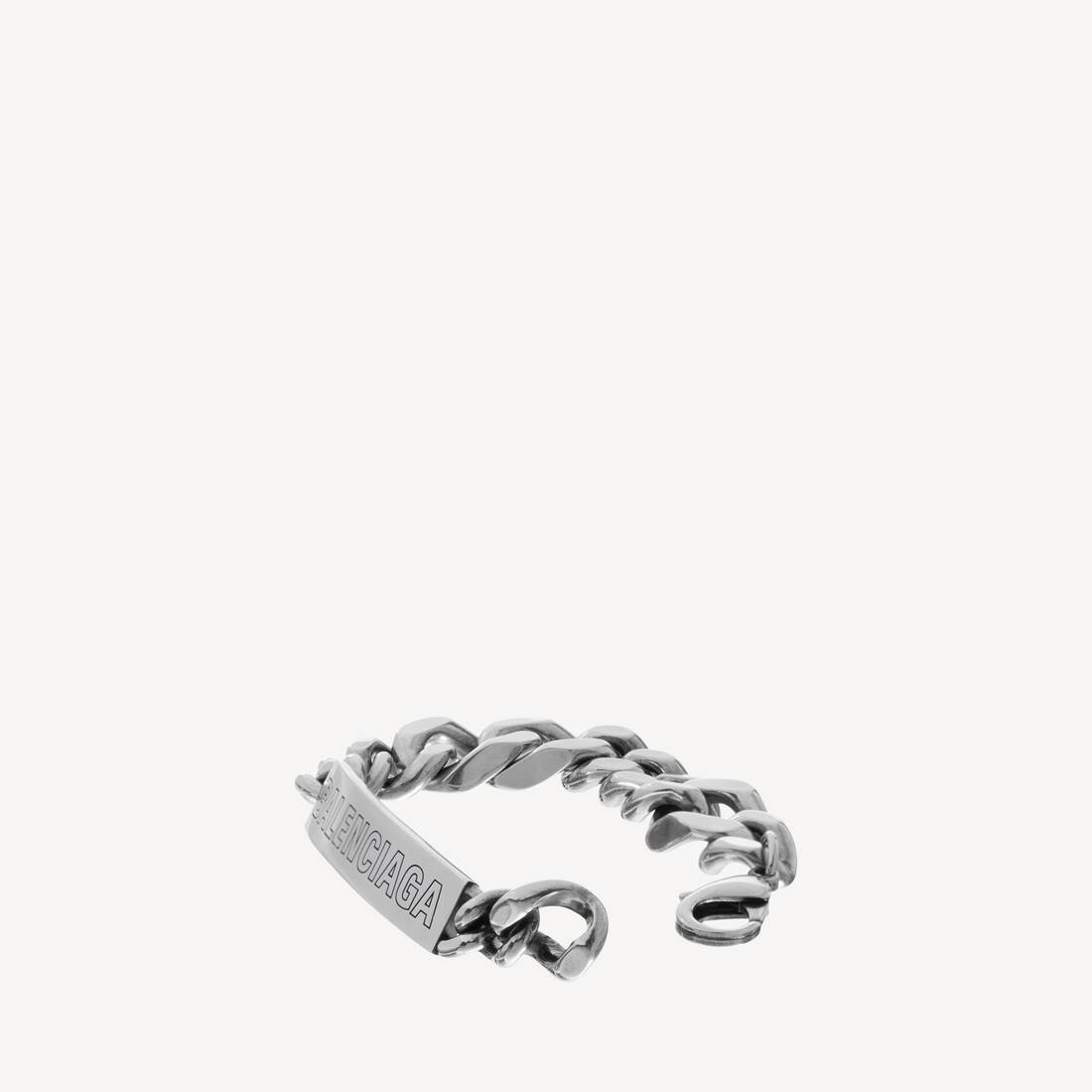 Platta twist-armband i antik silver