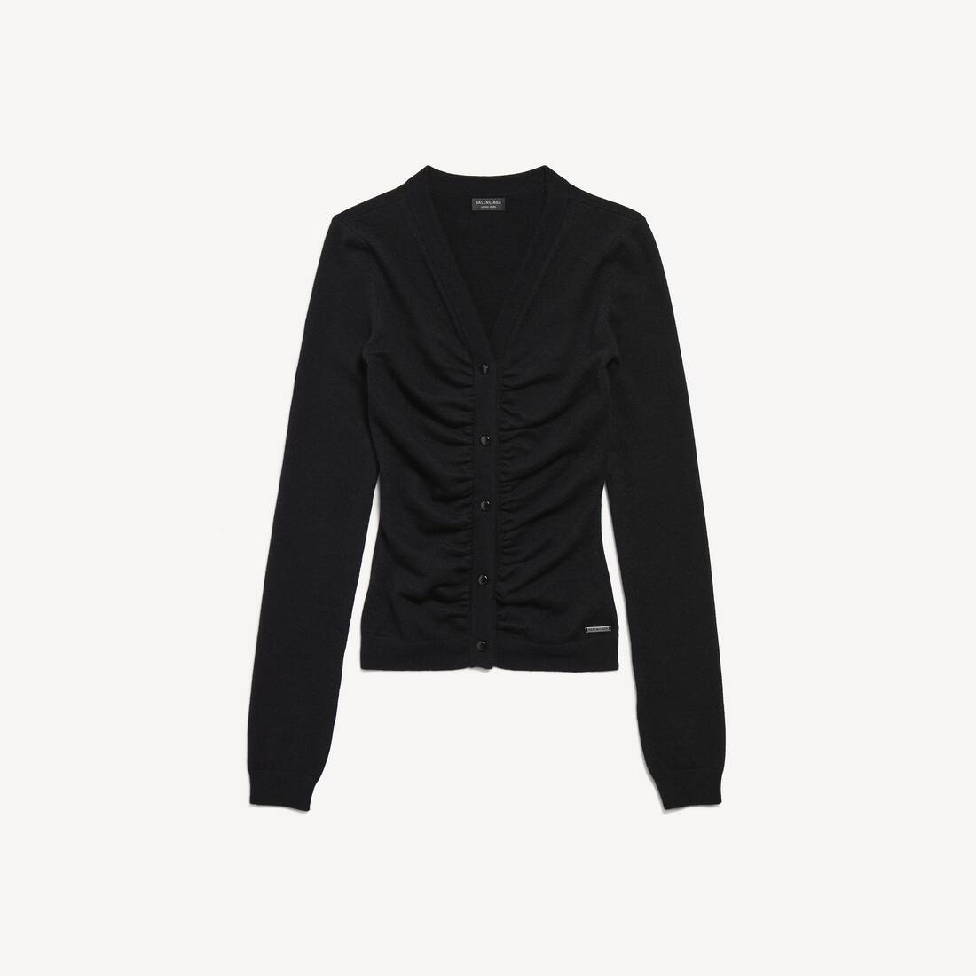 Damsk ruchad cardigan i svart