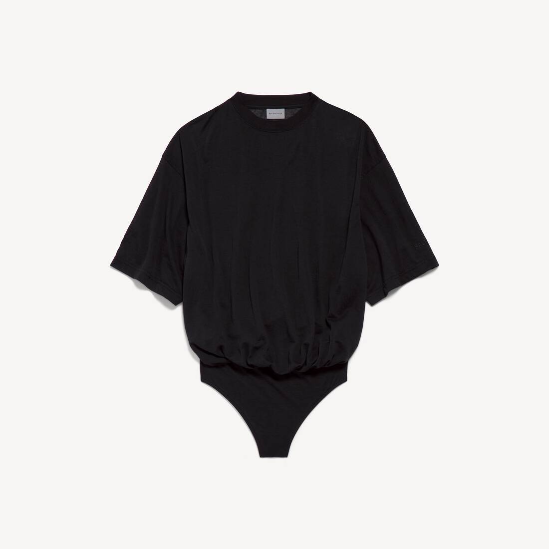 Damas överkappad T-shirt i svart