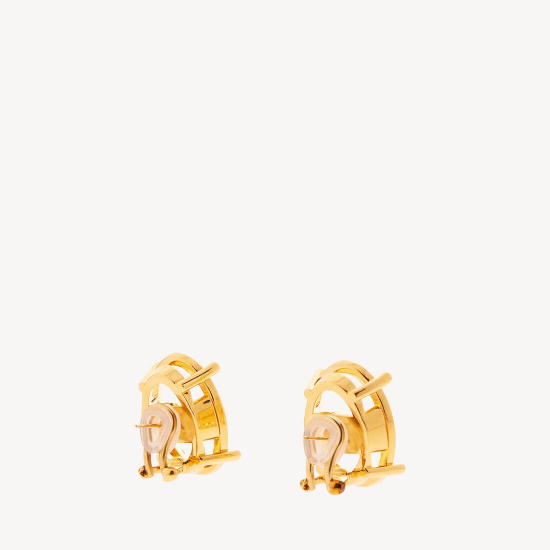 Kvinnors ram ovala örhängen i glänsande guld