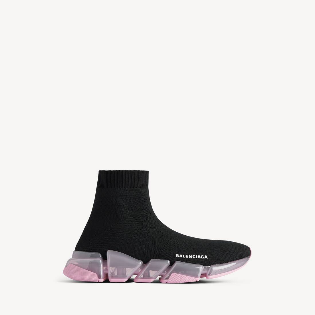 Damsk Speed 2.0 Full Clear Sole återvunnen tröja-sneaker i svart/rosa