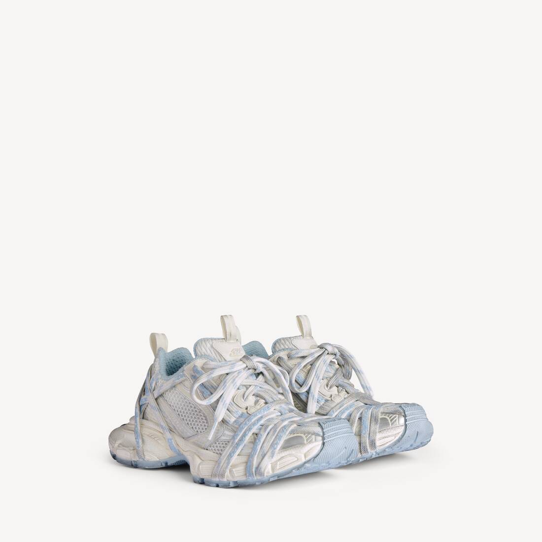 Damsk 3xl Extreme Laces-logotyp-snickers i vitt/off-white/lightblå