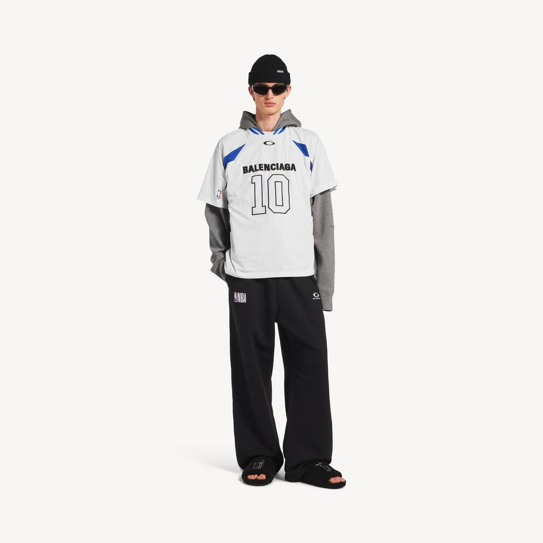 Herrars Balenciaga | Nba-samarbete Oversized T-shirt i vit/multifärg