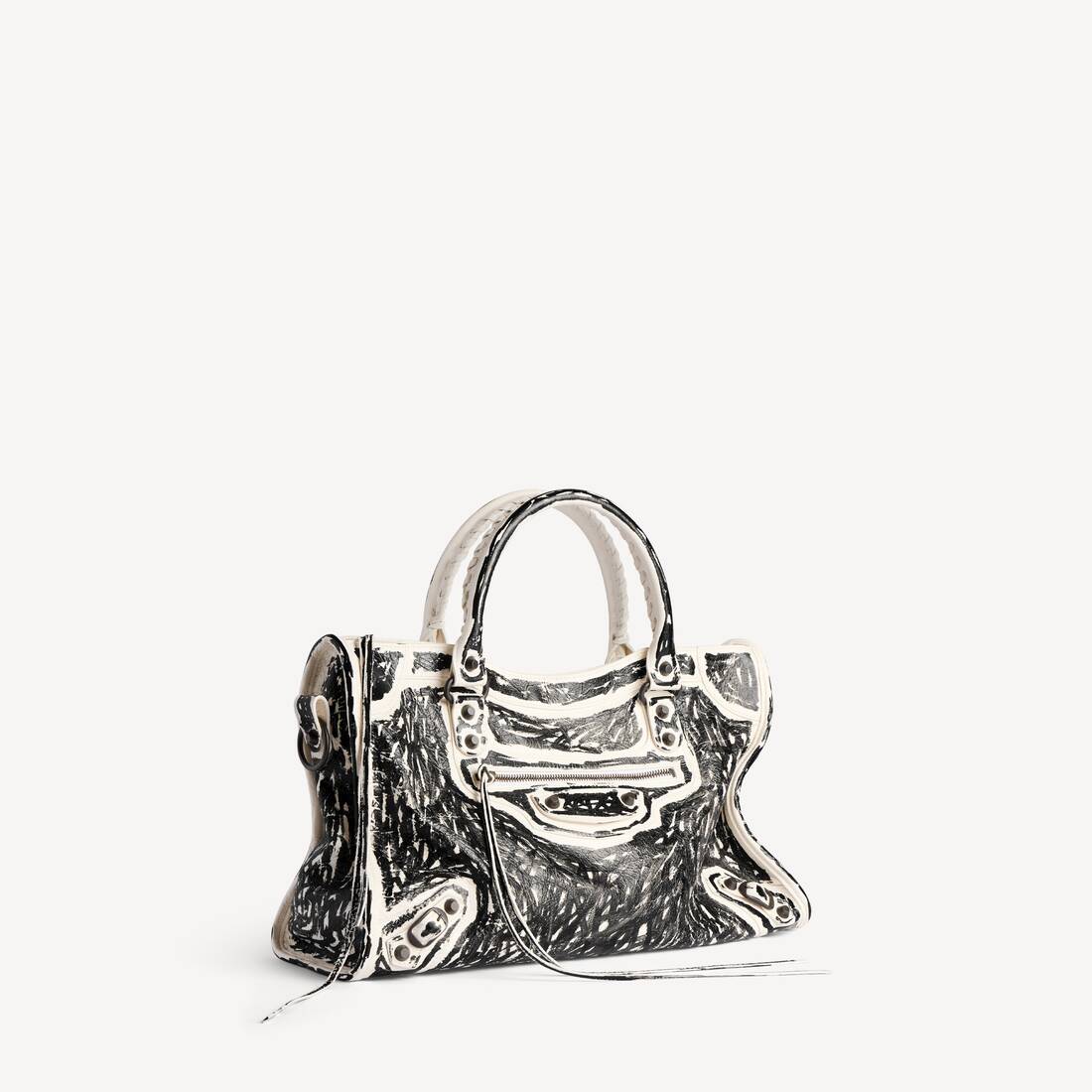 Damas Le City Bag medium i vit snö/svart