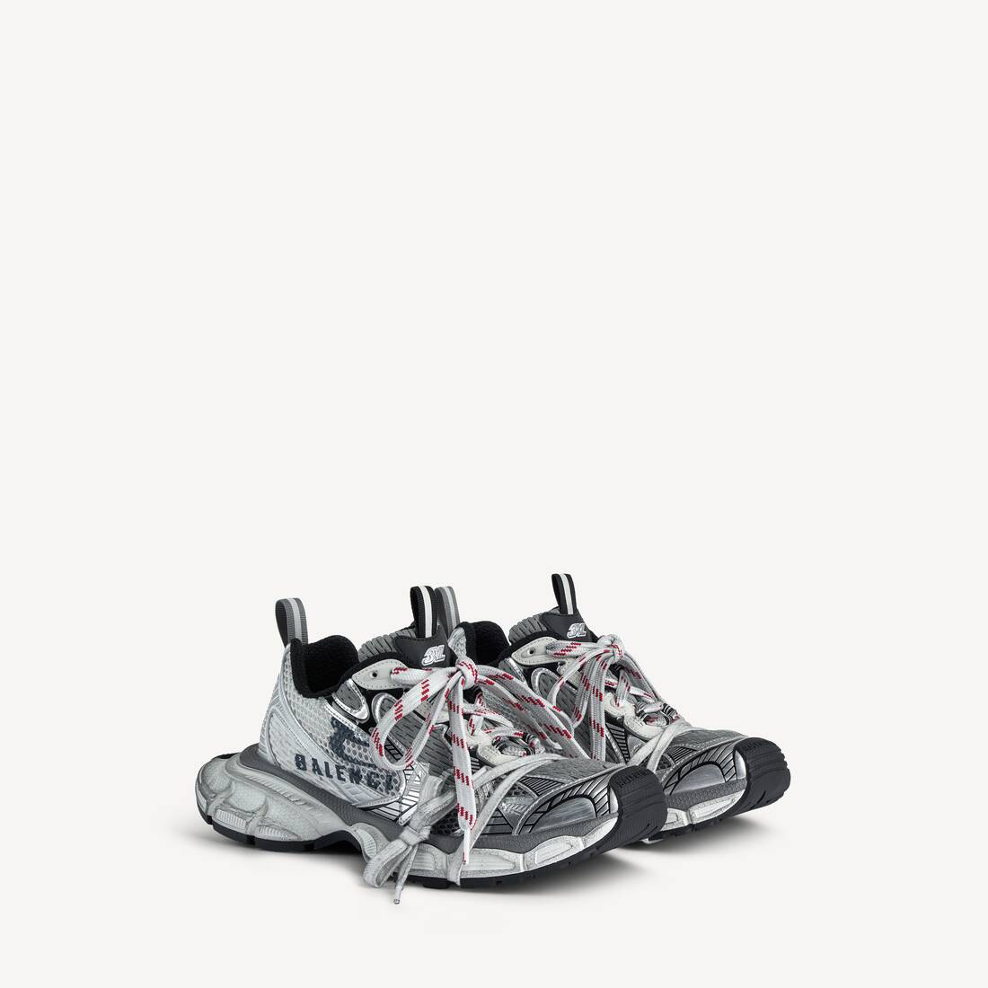 Herrarnas 3xl Split Logo Sneakers i vitt/blågrå/grå