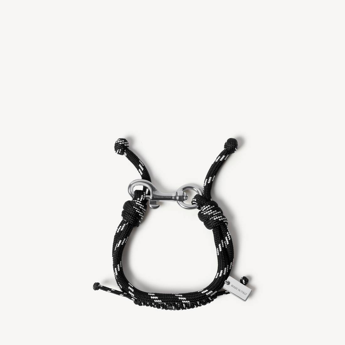 Malibu-kordarmband i svart/vit/glänande silver