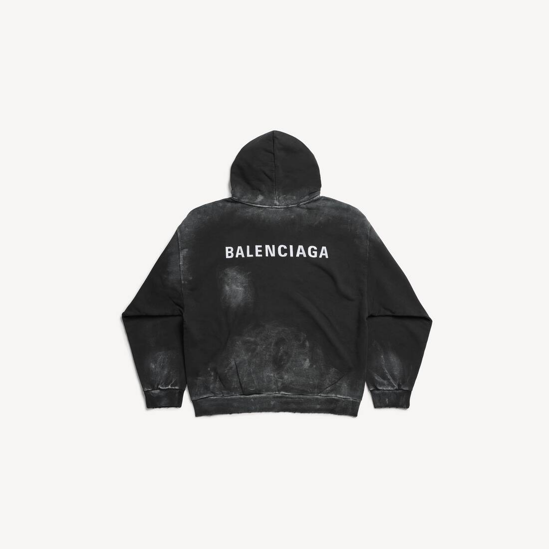 Herrars Balenciaga bak hoodies medium fit i blekad svart/vitt