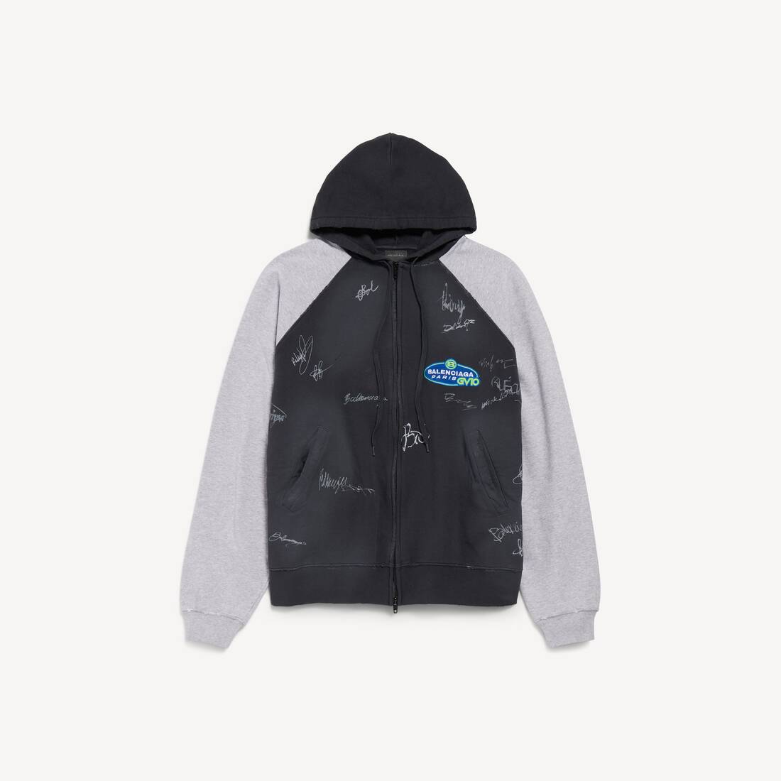 Herrarnas Banana Raglan oversized zip-up-tröja i släckta svart
