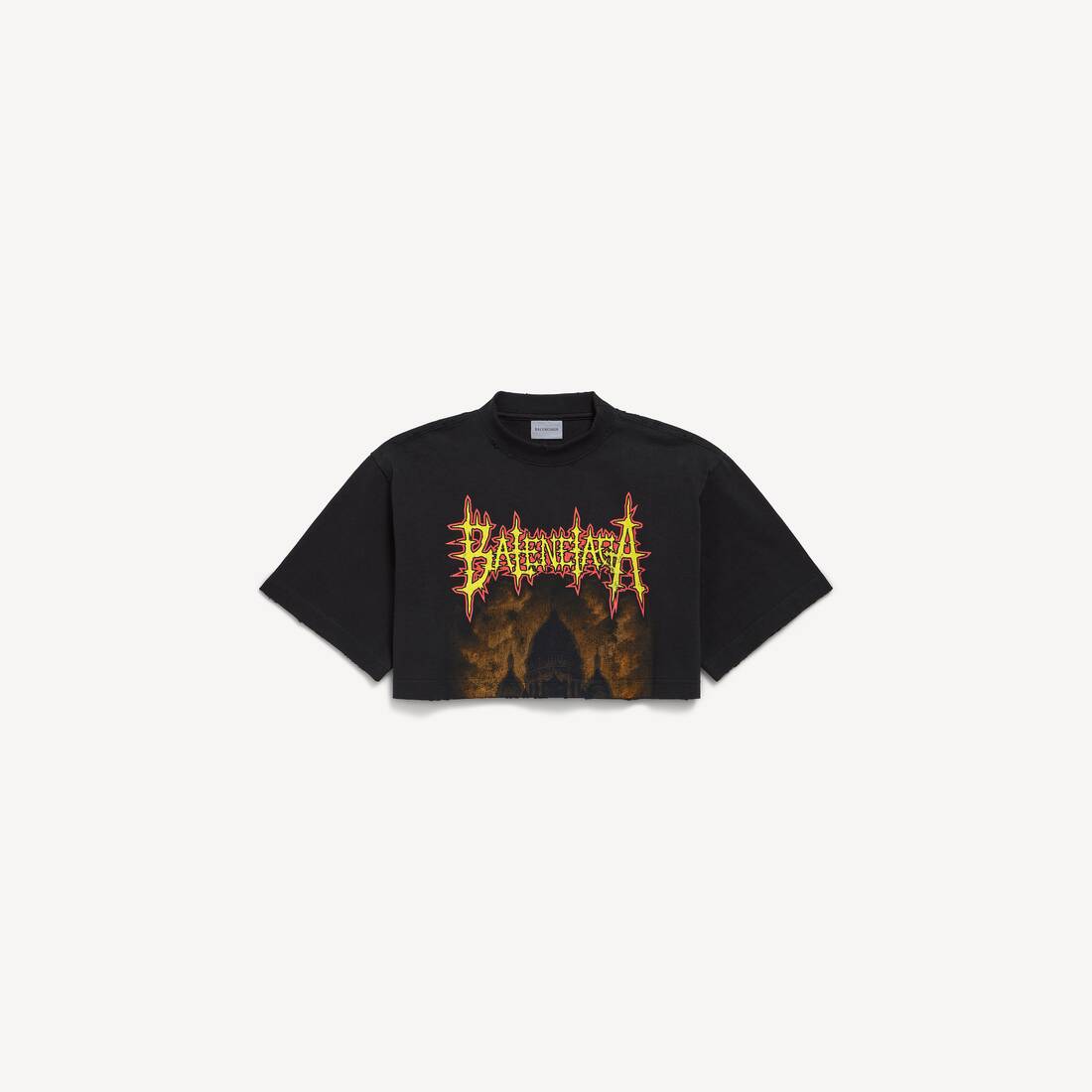 Damers Balenciaga Sacré Cœur korta T-shirt i svart