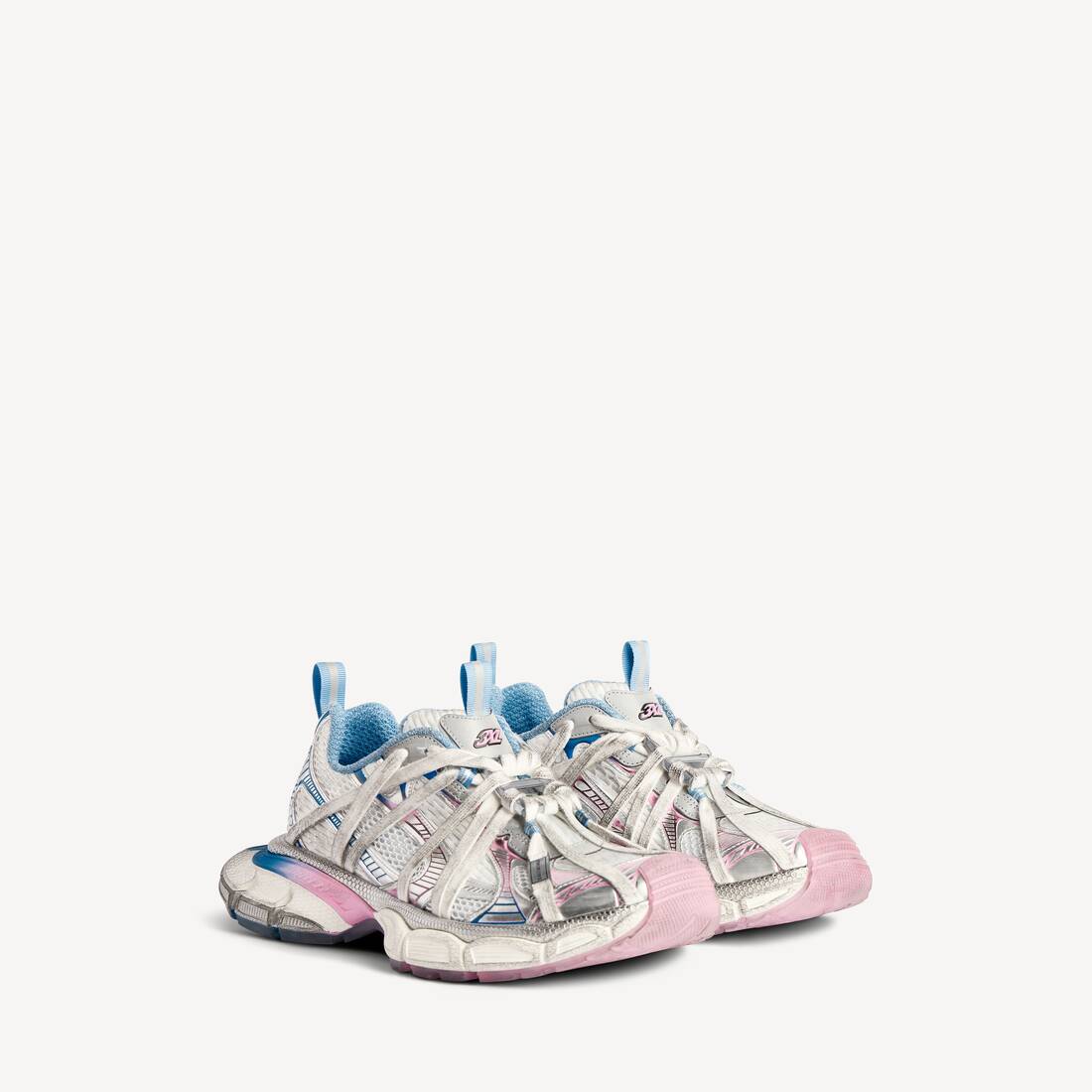 Damas 3xl Extreme Laces B-sko i vitt/grå/blå/rött