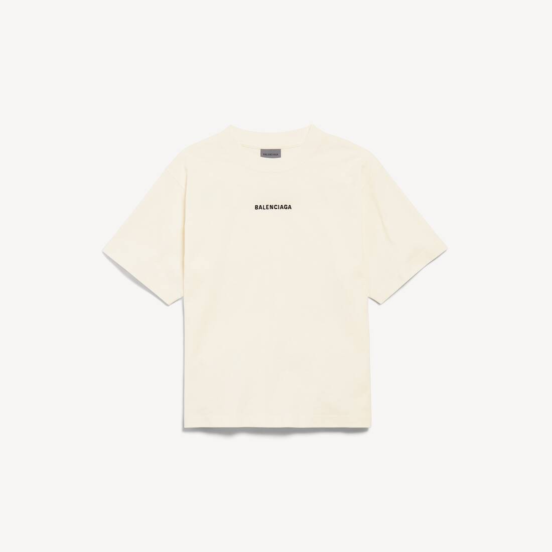 Damför Balenciaga bak T-shirt medium passform i cream