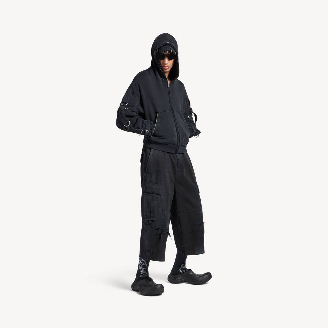Herrarnas korta kargopajama i svart