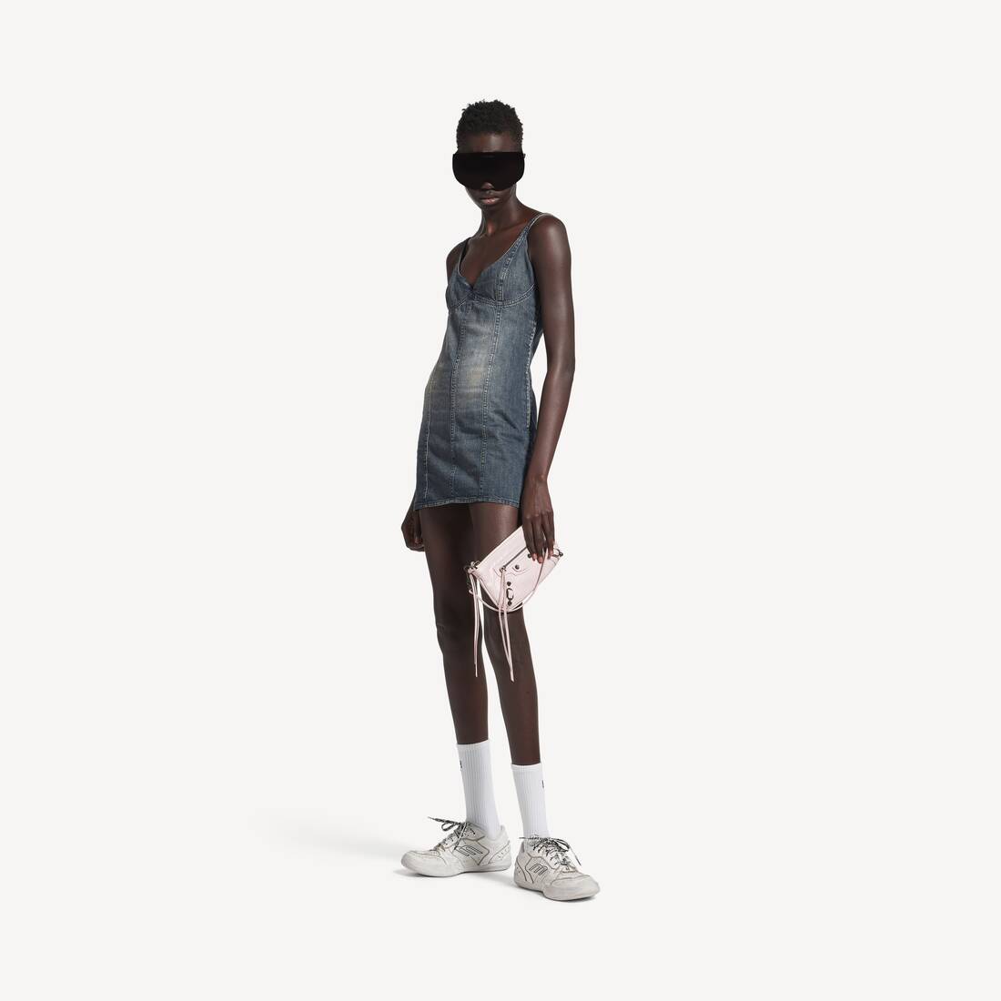 Korsetterad minidress i blått för kvinnor