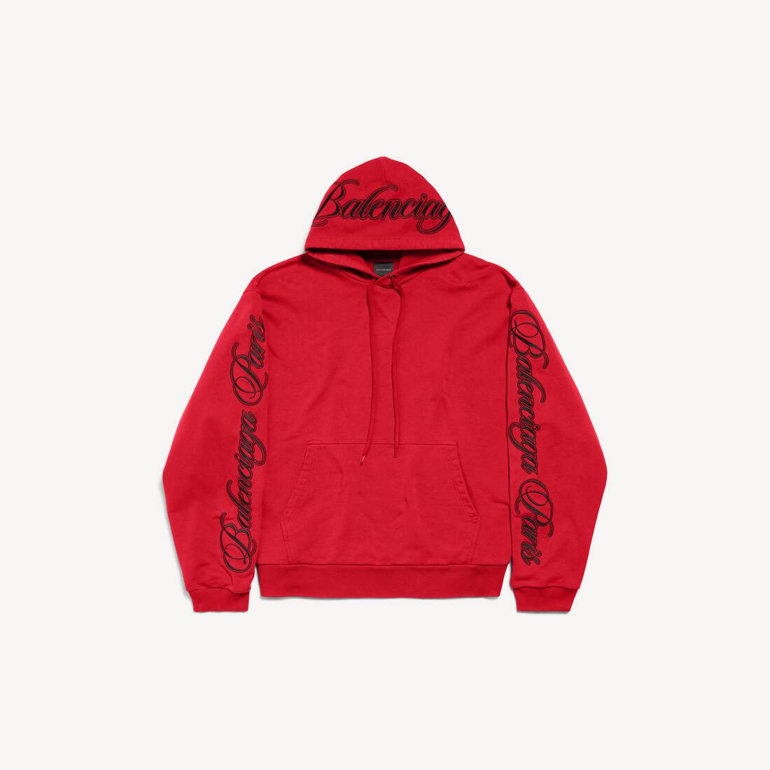 Mans skryt Oversized hette i röd/svart