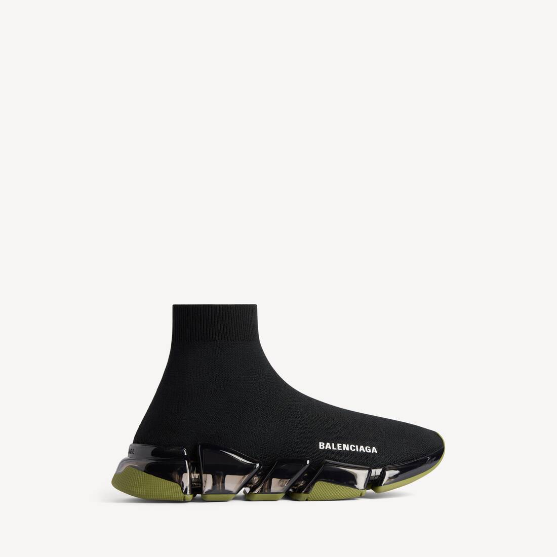 Herrarnas Speed 2.0 Full Clear Sole återvunnen tröja-sneaker i svart/khaki