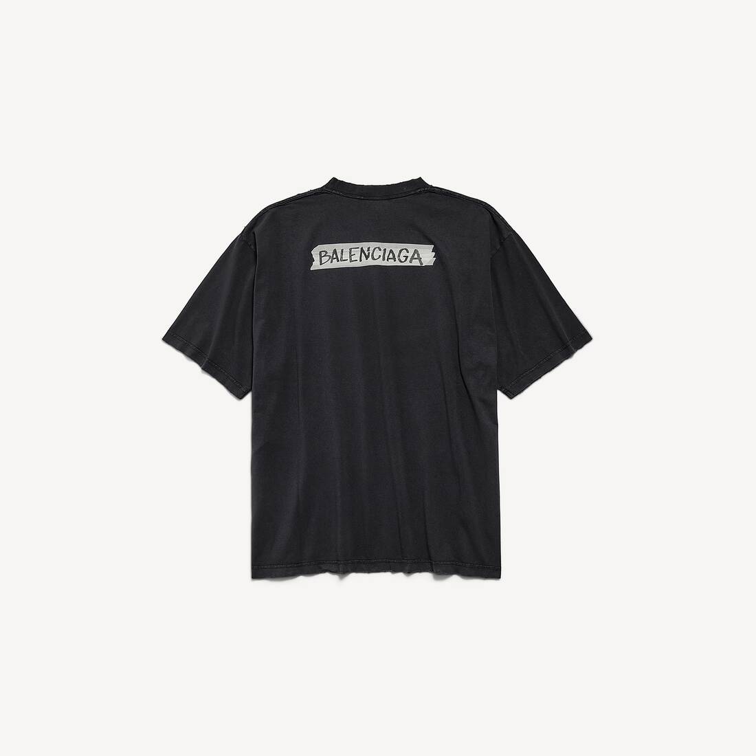 Herrans masking tape T-shirt medium fit i sliten svart