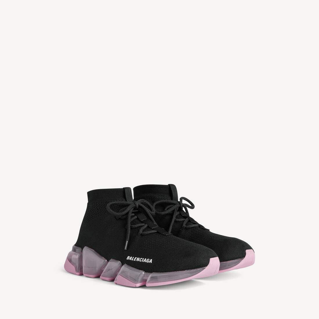 Damas Speed 2.0 Sko med knäppta fullständigt genomskinliga gummisulor i recyclerat garn i svart/light rosa
