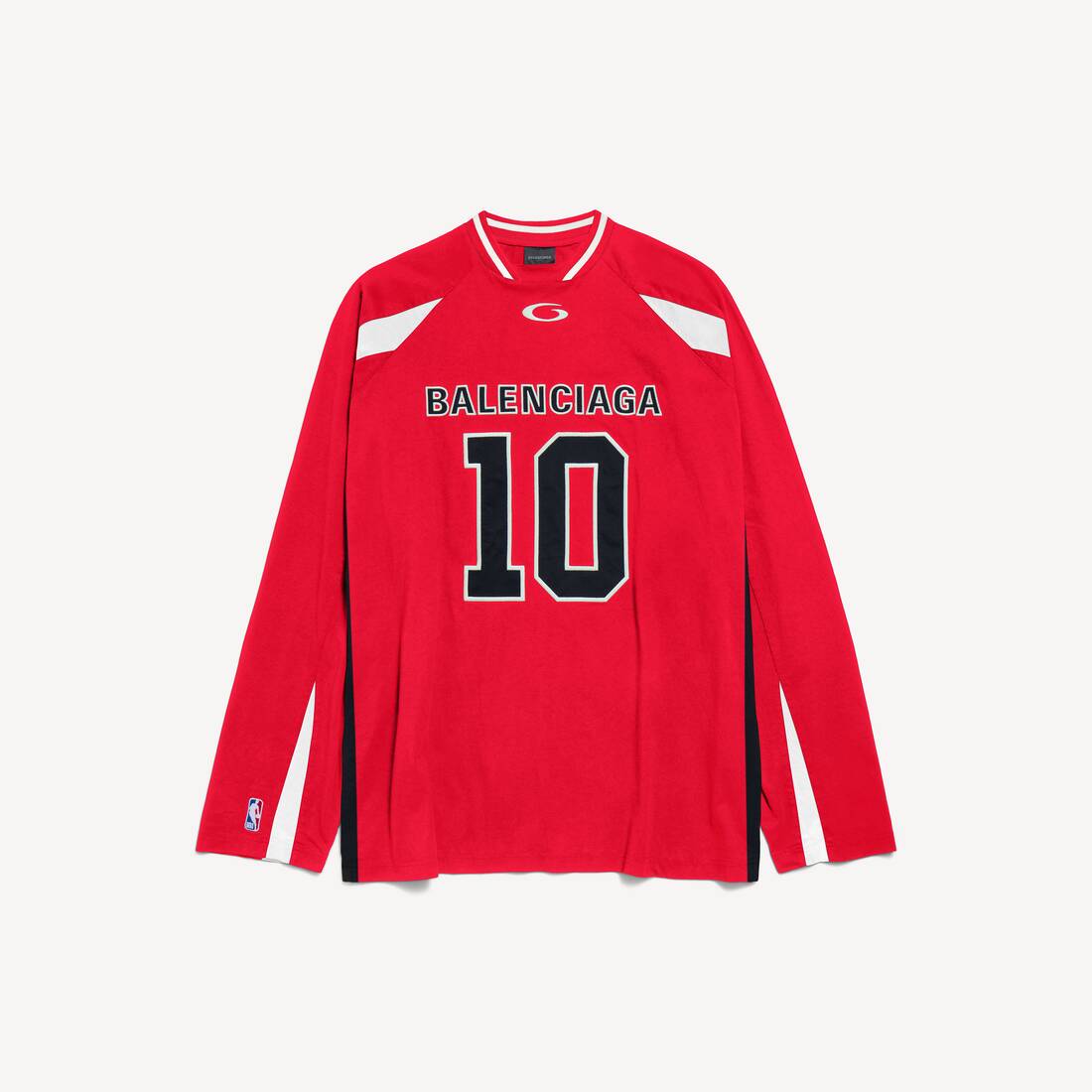 Herrars Balenciaga | NBA-samarbete Oversized långärms T-shirt i röd/multifärg