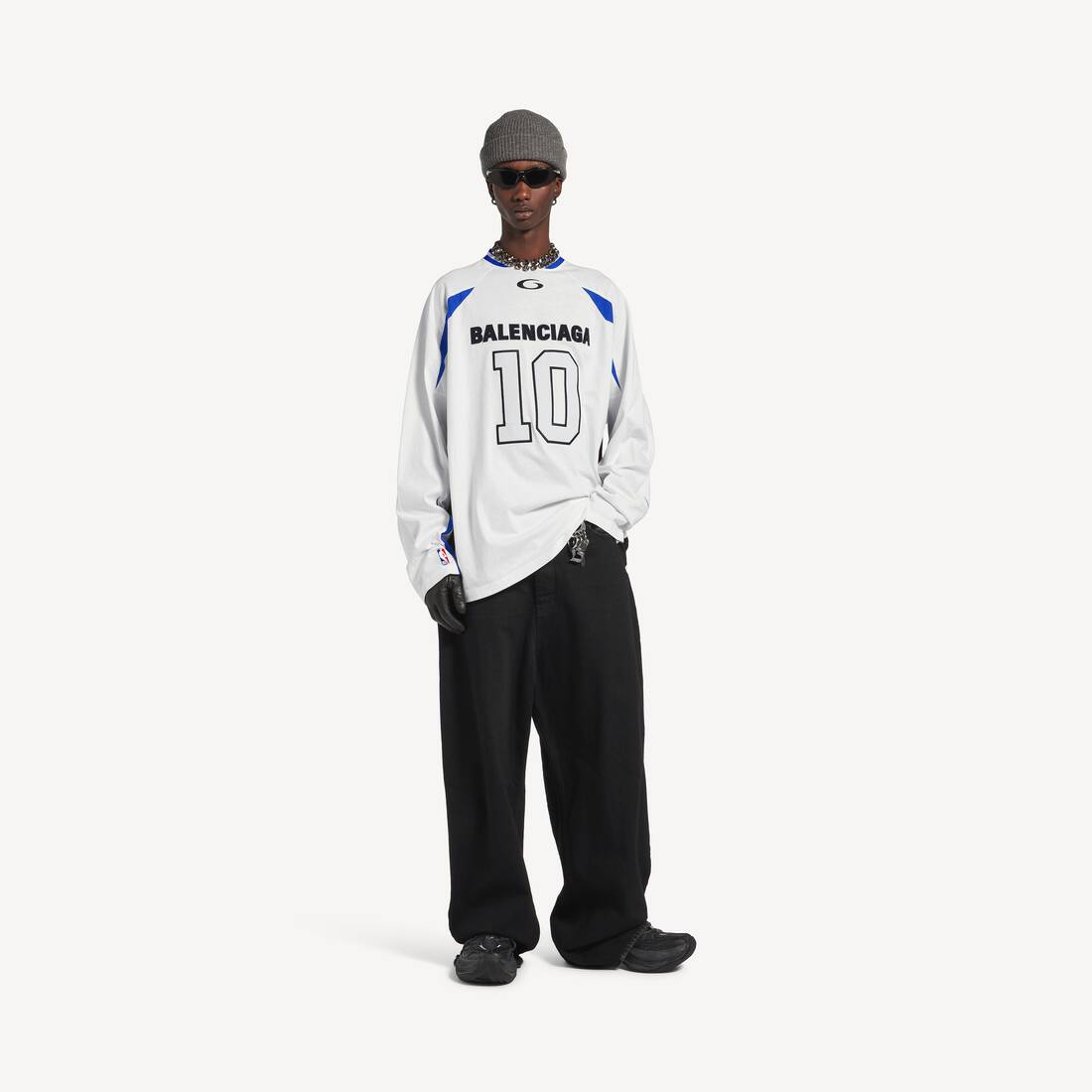 Herrars Balenciaga | NBA-samarbete Oversized långärms T-shirt i vit/multifärg