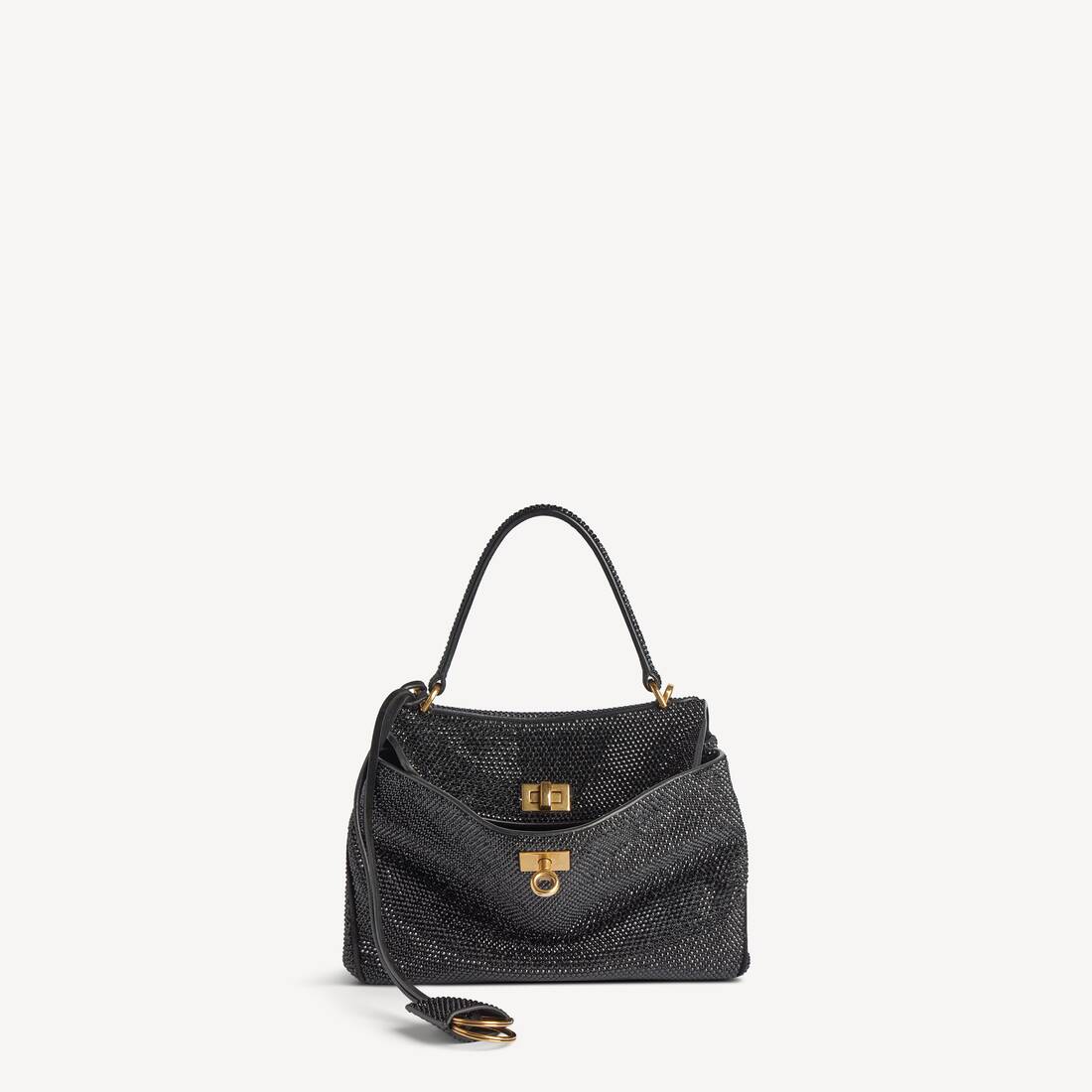 Damflicka Rodeo-handväska Mini med strass i svart
