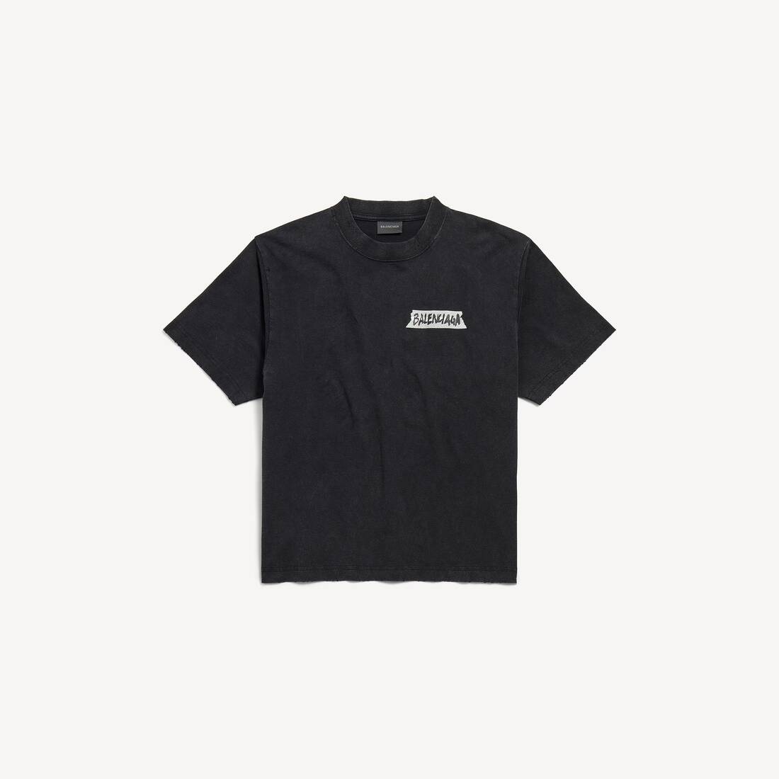 Damens maskeringstapet T-shirt Medium Fit i släckt svart