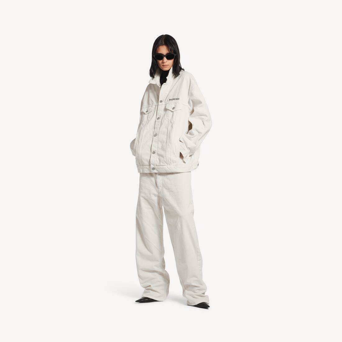 Denimjacka regular fit i vitt