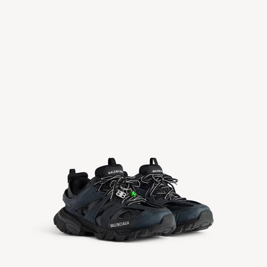 Herrarnas spårsneaker med knäppar i svart