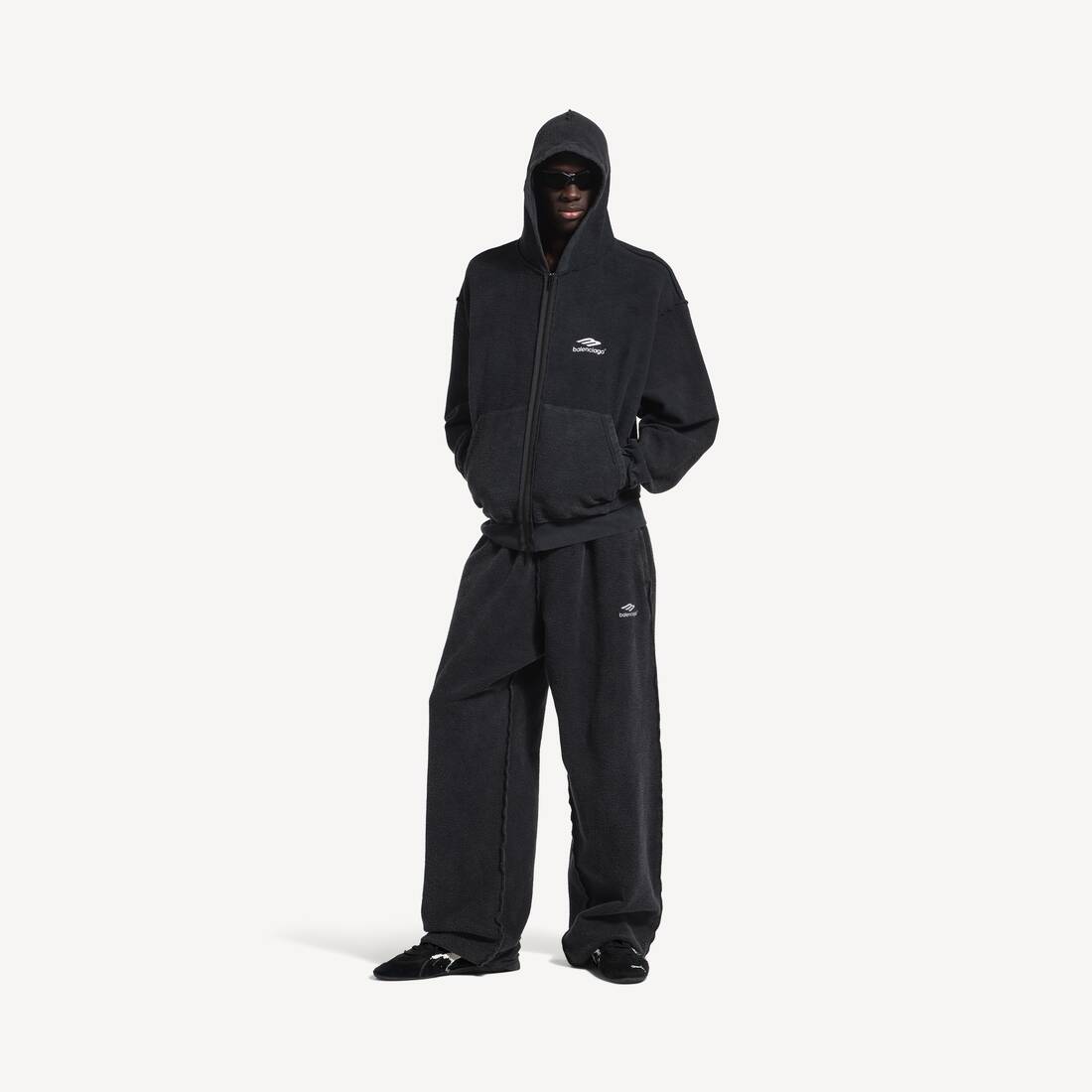 Herrarnas 3b Sports Icon Inne-ut-zipphoodie i släckt svart