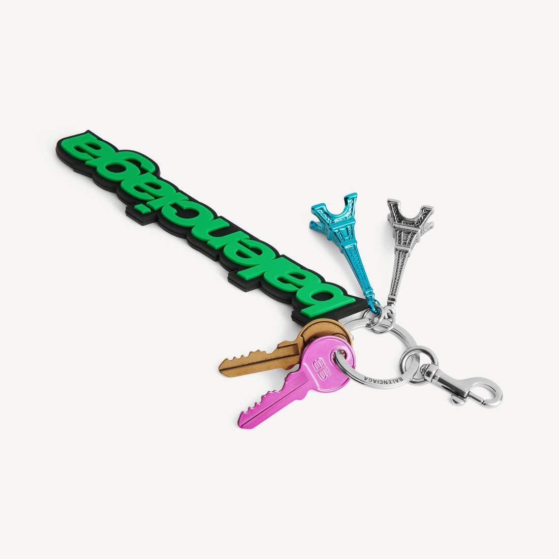 Damas biker Balenciaga charm/nöckelring i grön/svart