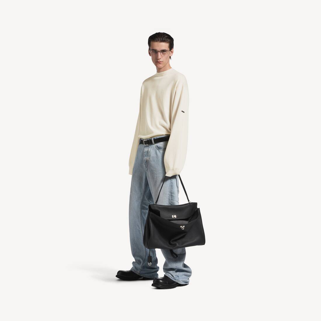 Herrarnas crewnecktröja i cream