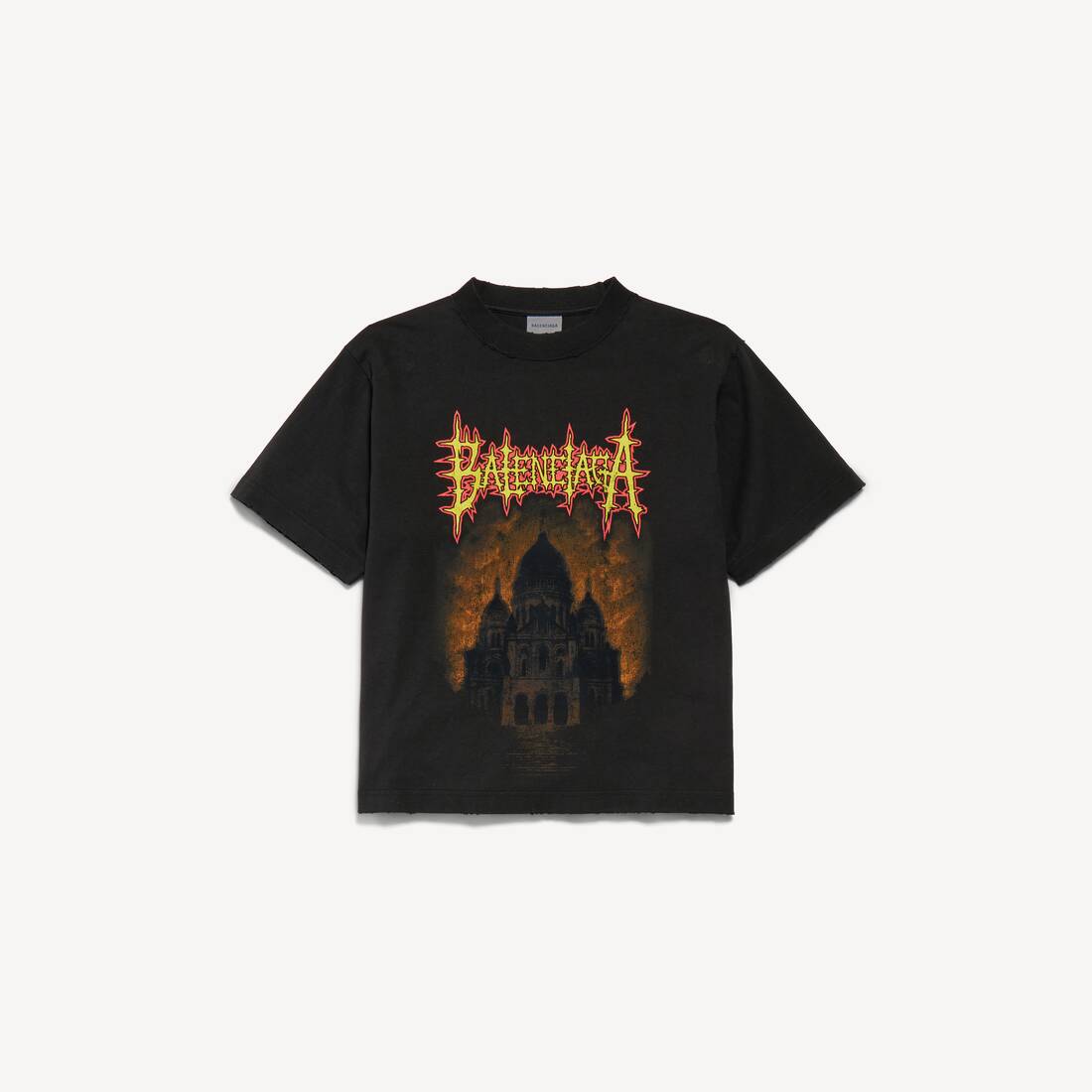 Damens Balenciaga Sacré Cœur T-shirt Medium Fit i svart