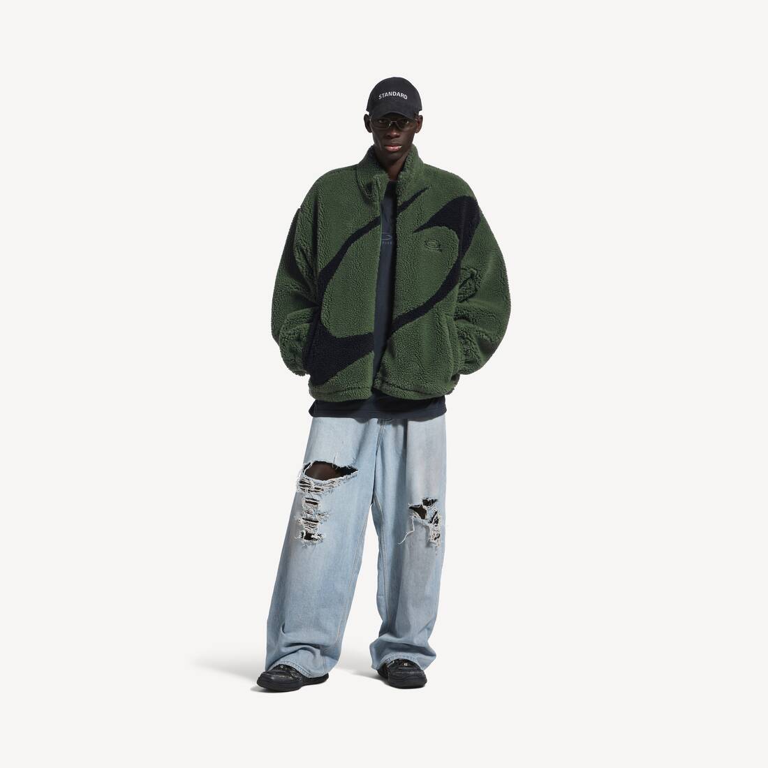 Herrarnas loop sports ikon zip-up jacka i kaki