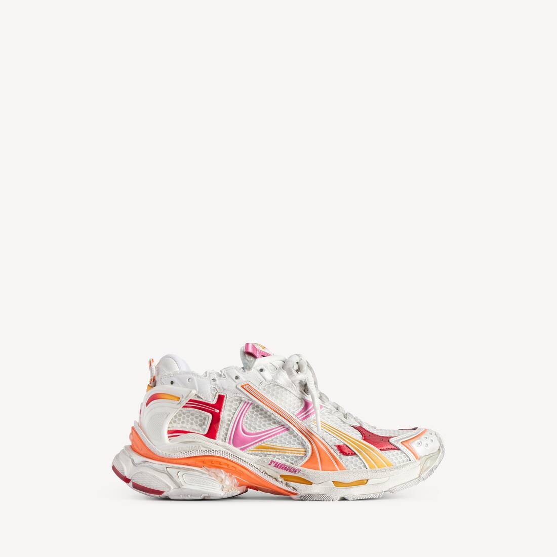 Damers löpande sko i vit/orange/pink/röd