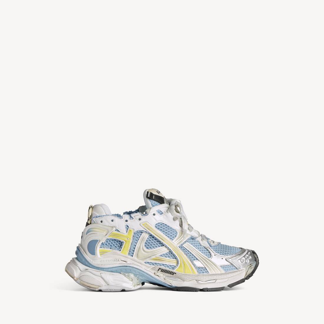 Damas löpande sneakers i blå/gul/vit