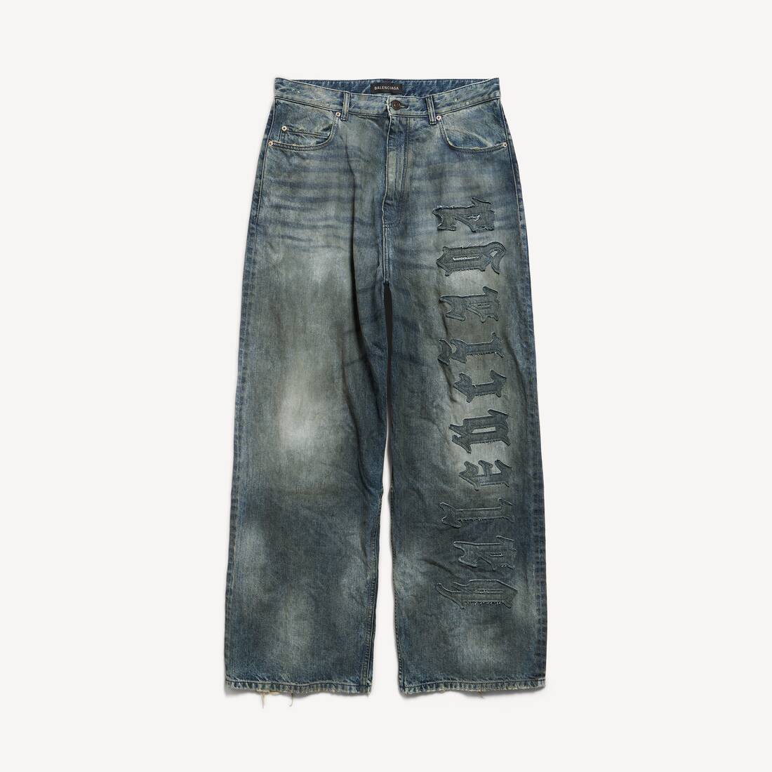 Herrars minimal baggy byxor i smutsgrå/licht blå